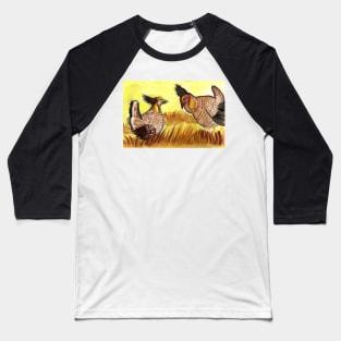 Prairie-chicken Grouse Pair Baseball T-Shirt